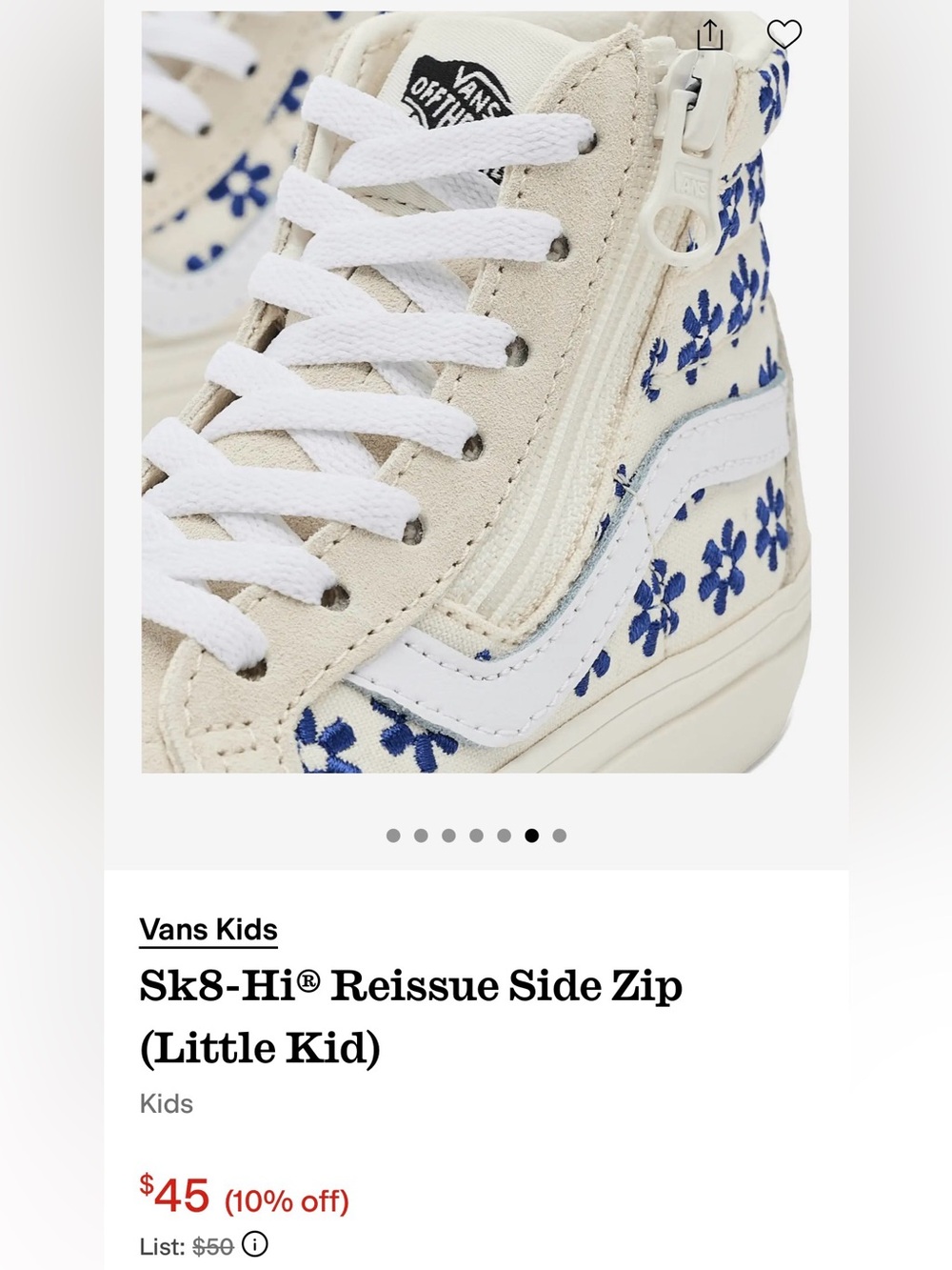 New in box girls vans is size toddler 10